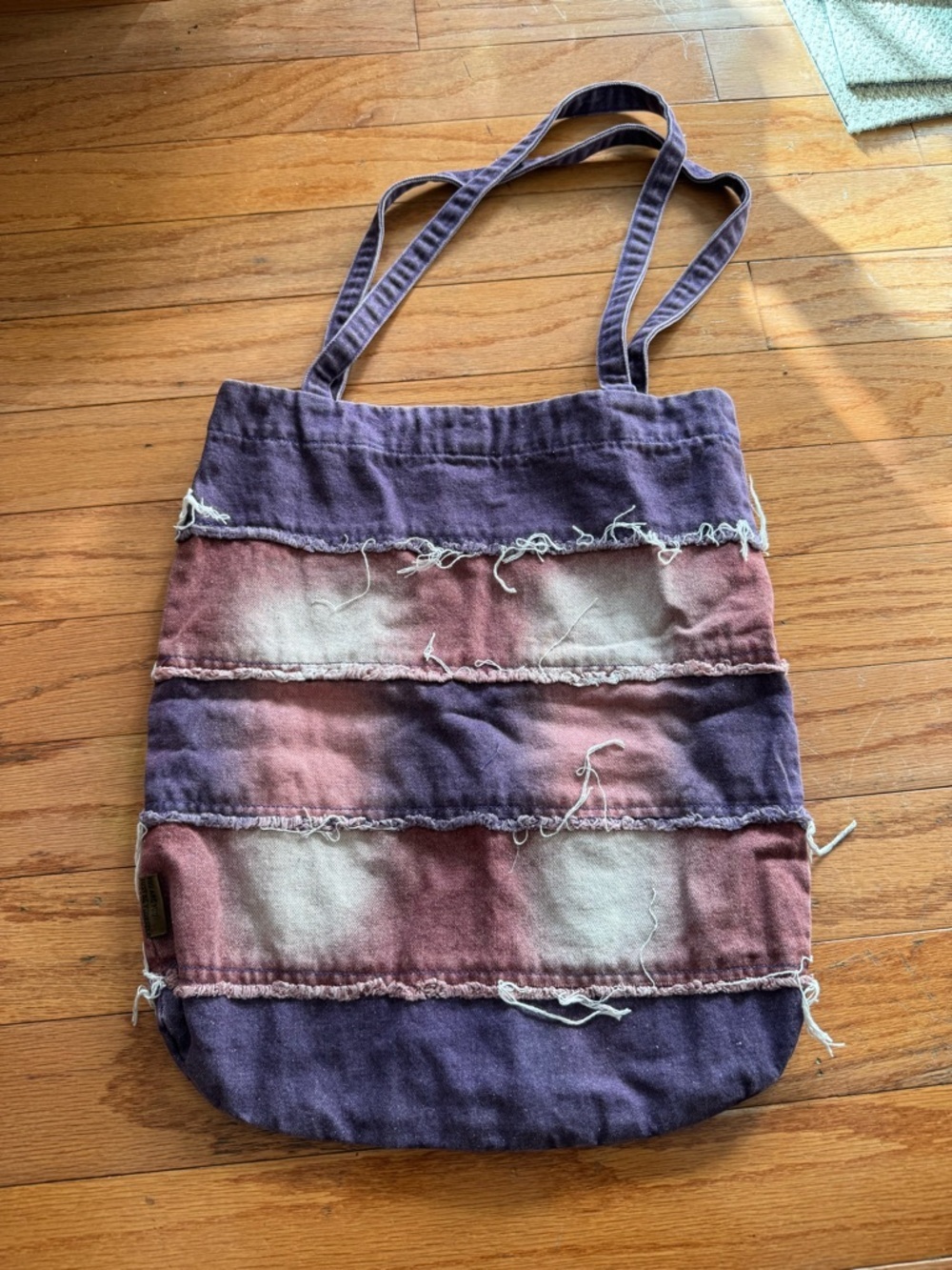 Striped Purple & Mauve Boho Tote Bag